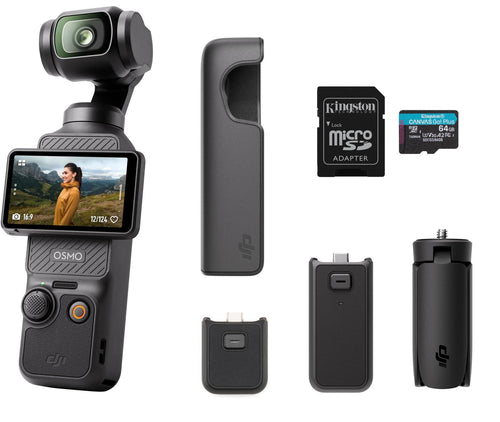 DJI Osmo Pocket 3 Capture More Combo, Vlogging Camera with 1'' CMOS & 4K/120fps Video, 3-Axis Stabilization, Fast Focusing, Face/Object Tracking, 2" Rotatable Touchscreen